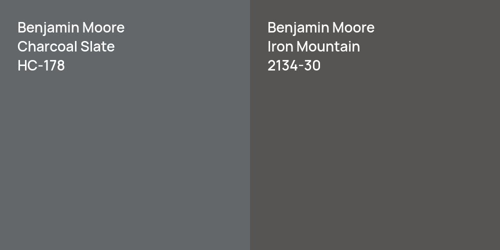 Benjamin Moore Charcoal Slate vs. Benjamin Moore Iron Mountain