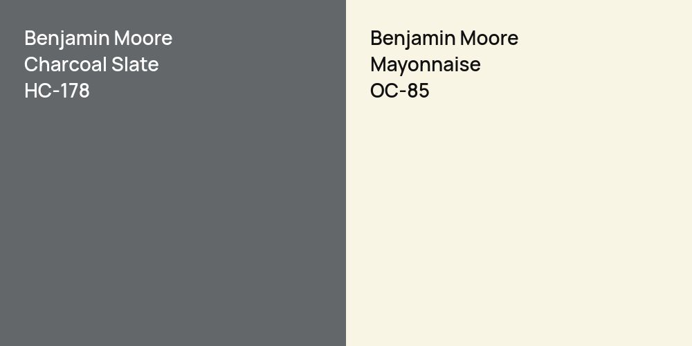 Benjamin Moore Charcoal Slate vs. Benjamin Moore Mayonnaise