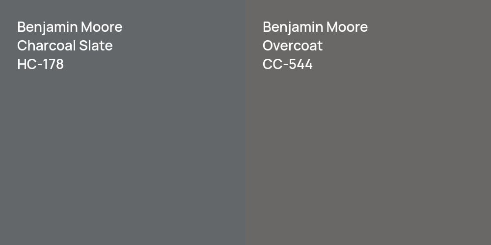 Benjamin Moore Charcoal Slate vs. Benjamin Moore Overcoat