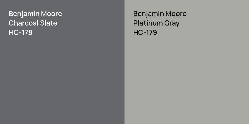 Benjamin Moore Charcoal Slate vs. Benjamin Moore Platinum Gray