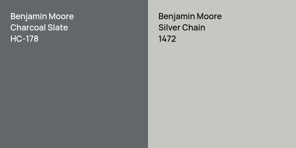 Benjamin Moore Charcoal Slate vs. Benjamin Moore Silver Chain