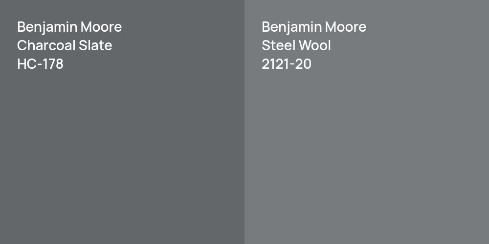 Benjamin Moore Charcoal Slate vs. Benjamin Moore Steel Wool