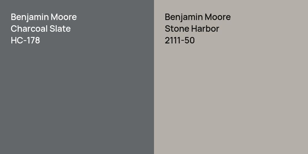 Benjamin Moore Charcoal Slate vs. Benjamin Moore Stone Harbor