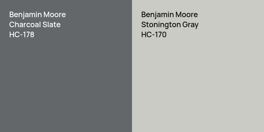 Benjamin Moore Charcoal Slate vs. Benjamin Moore Stonington Gray