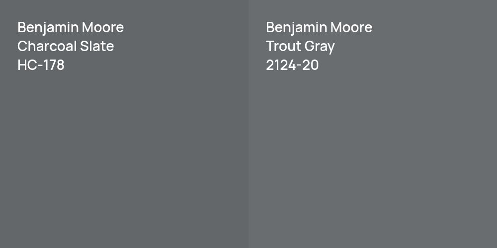 Benjamin Moore Charcoal Slate vs. Benjamin Moore Trout Gray