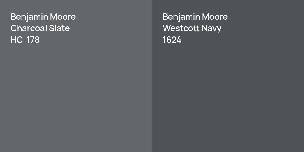 Benjamin Moore Charcoal Slate vs. Benjamin Moore Westcott Navy