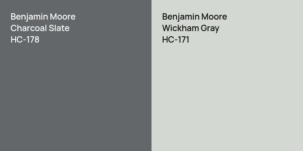 Benjamin Moore Charcoal Slate vs. Benjamin Moore Wickham Gray