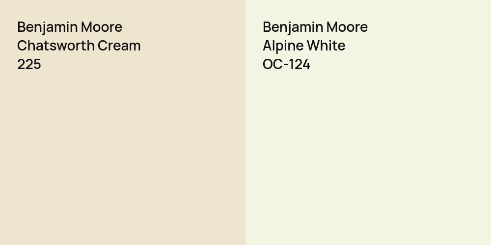 Benjamin Moore Chatsworth Cream vs. Benjamin Moore Alpine White