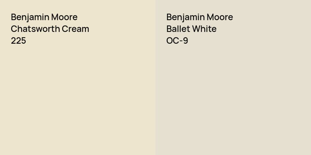 Benjamin Moore Chatsworth Cream vs. Benjamin Moore Ballet White