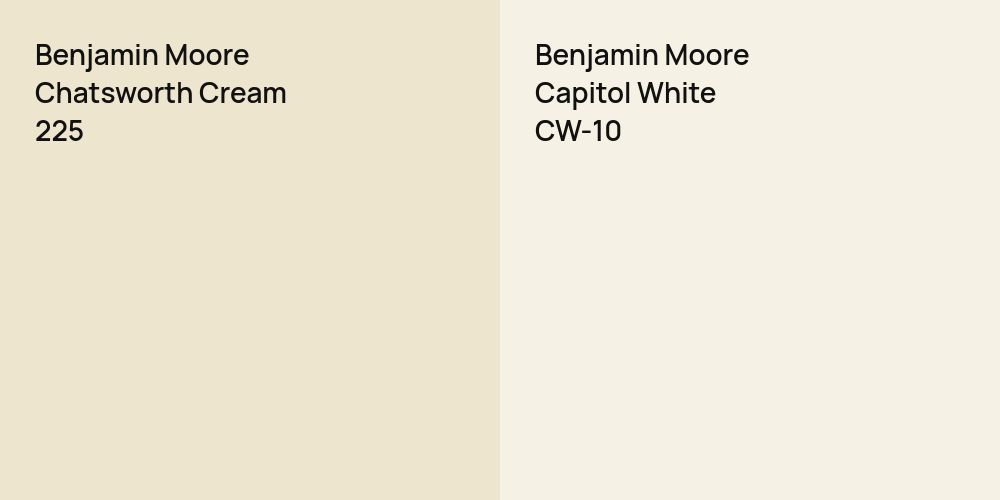 Benjamin Moore Chatsworth Cream vs. Benjamin Moore Capitol White