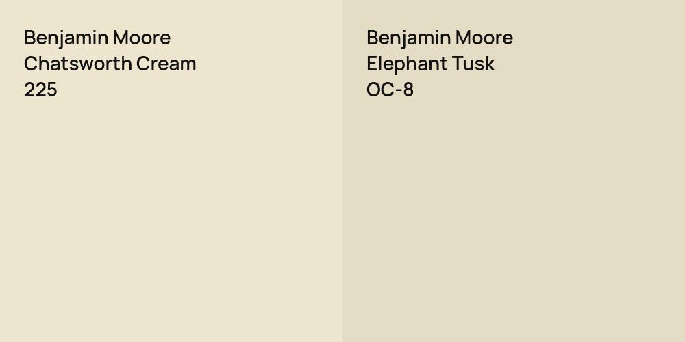 Benjamin Moore Chatsworth Cream vs. Benjamin Moore Elephant Tusk