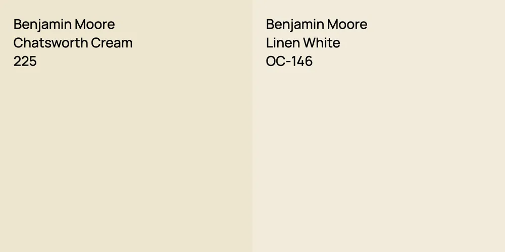 Benjamin Moore Chatsworth Cream vs. Benjamin Moore Linen White