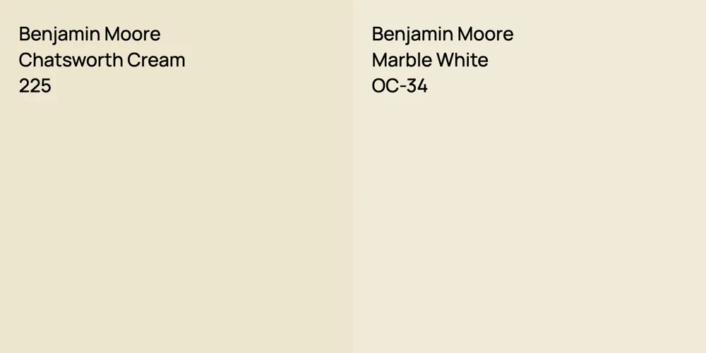 Benjamin Moore Chatsworth Cream vs. Benjamin Moore Marble White