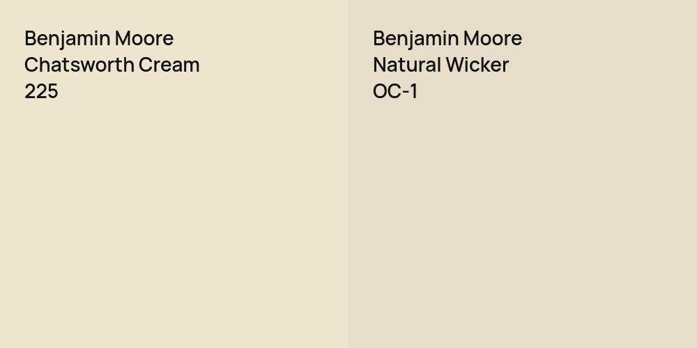 Benjamin Moore Chatsworth Cream vs. Benjamin Moore Natural Wicker