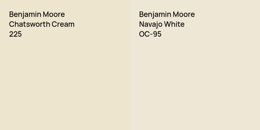 Benjamin Moore Chatsworth Cream vs. Benjamin Moore Navajo White