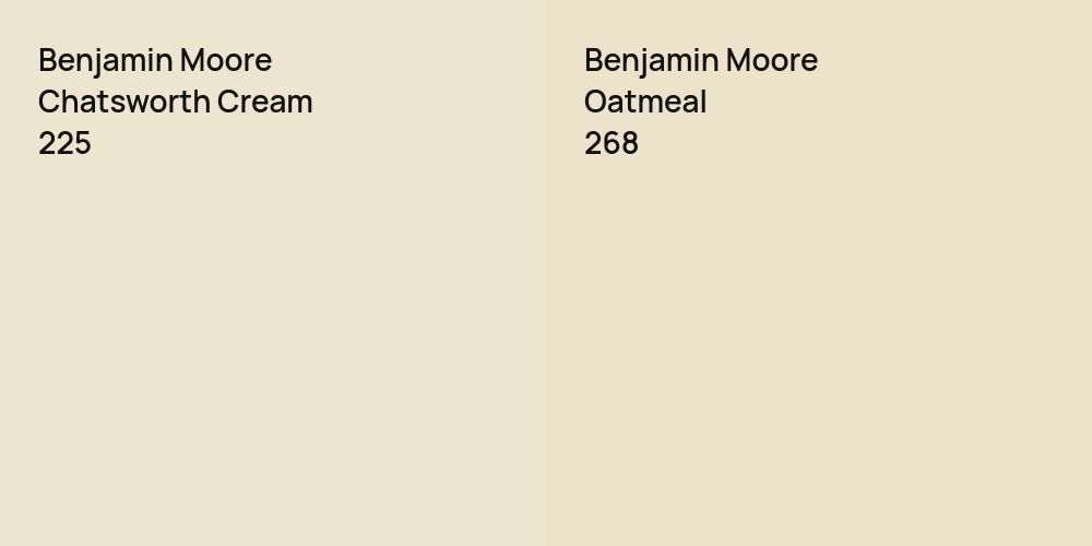 Benjamin Moore Chatsworth Cream vs. Benjamin Moore Oatmeal