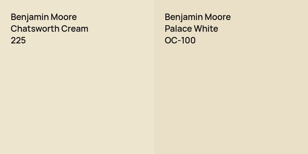 Benjamin Moore Chatsworth Cream vs. Benjamin Moore Palace White