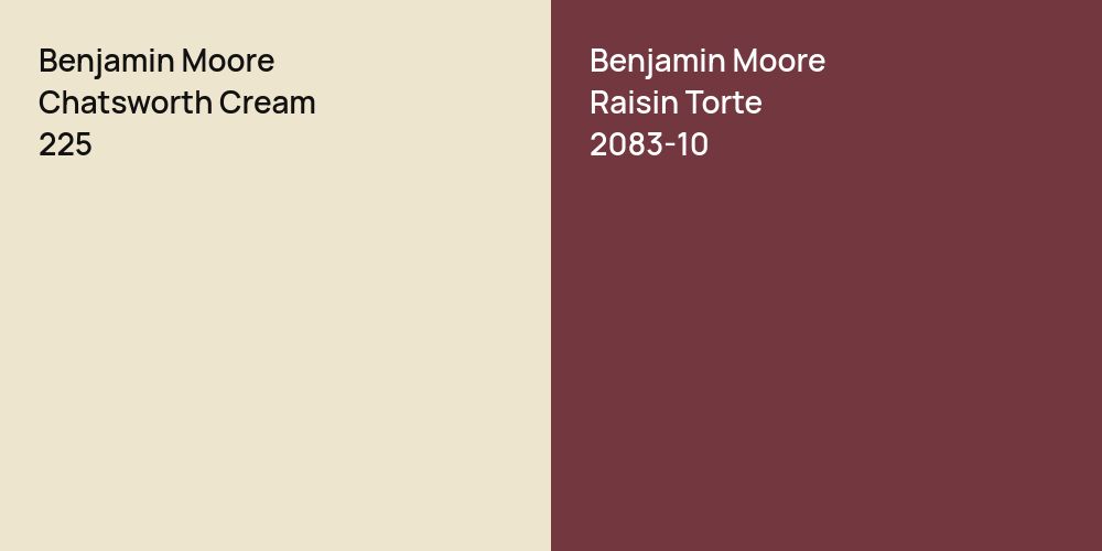 Benjamin Moore Chatsworth Cream vs. Benjamin Moore Raisin Torte