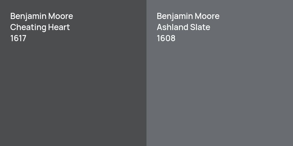 Benjamin Moore Cheating Heart vs. Benjamin Moore Ashland Slate