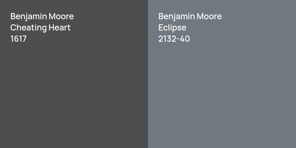 Benjamin Moore Cheating Heart vs. Benjamin Moore Eclipse