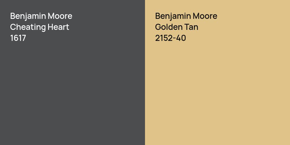 Benjamin Moore Cheating Heart vs. Benjamin Moore Golden Tan