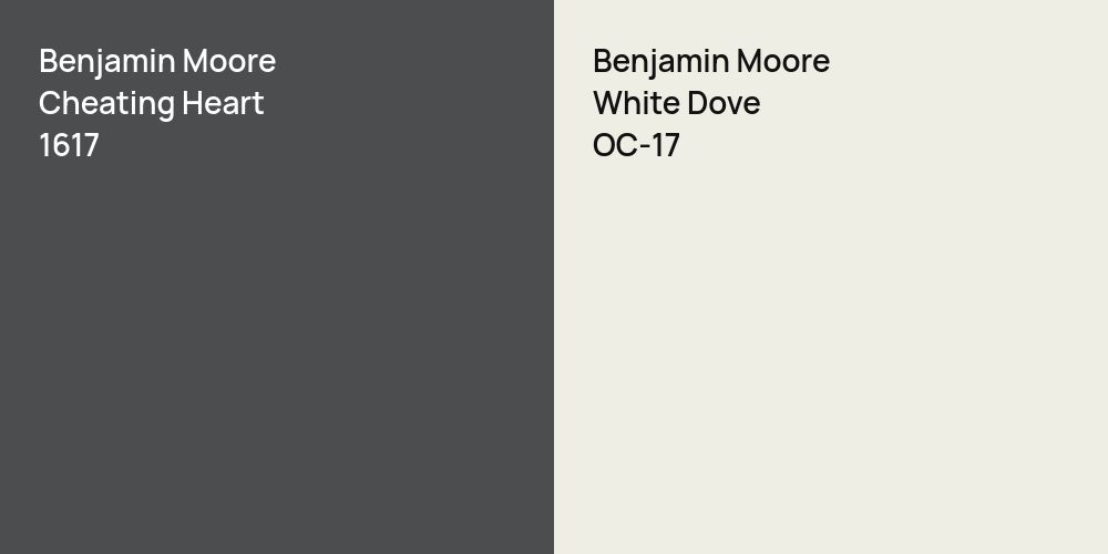 Benjamin Moore Cheating Heart vs. Benjamin Moore White Dove