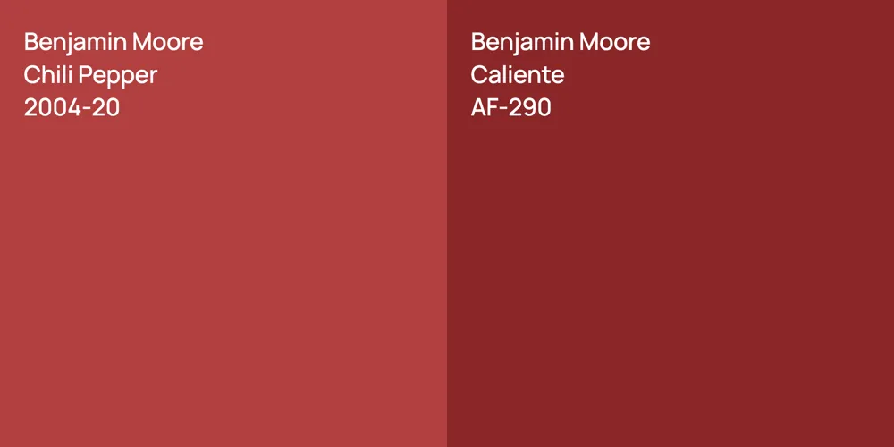 Benjamin Moore Chili Pepper vs. Benjamin Moore Caliente