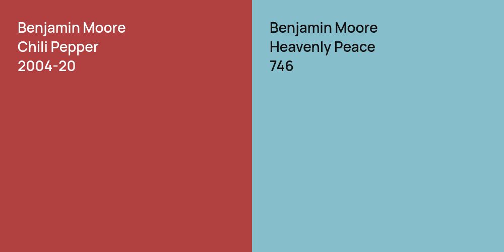 Benjamin Moore Chili Pepper vs. Benjamin Moore Heavenly Peace