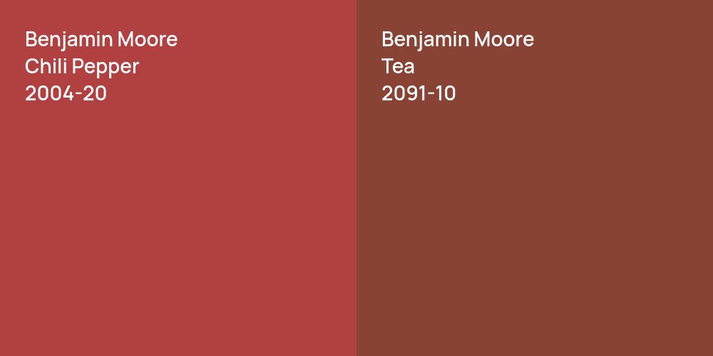 Benjamin Moore Chili Pepper vs. Benjamin Moore Tea