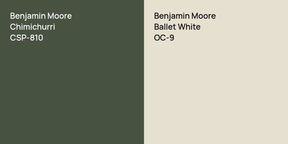 Benjamin Moore Chimichurri vs. Benjamin Moore Ballet White