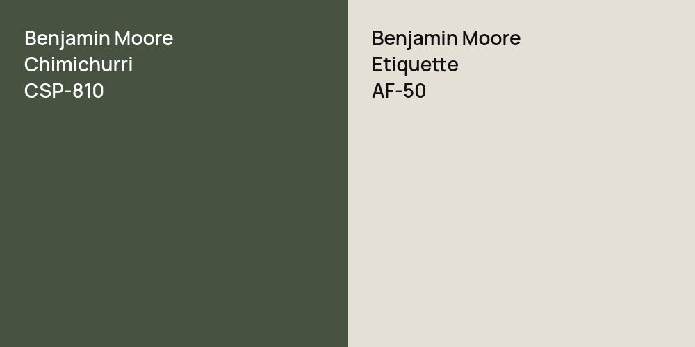 Benjamin Moore Chimichurri vs. Benjamin Moore Etiquette