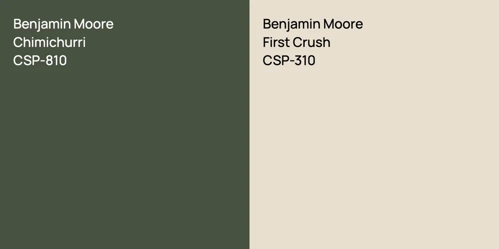 Benjamin Moore Chimichurri vs. Benjamin Moore First Crush