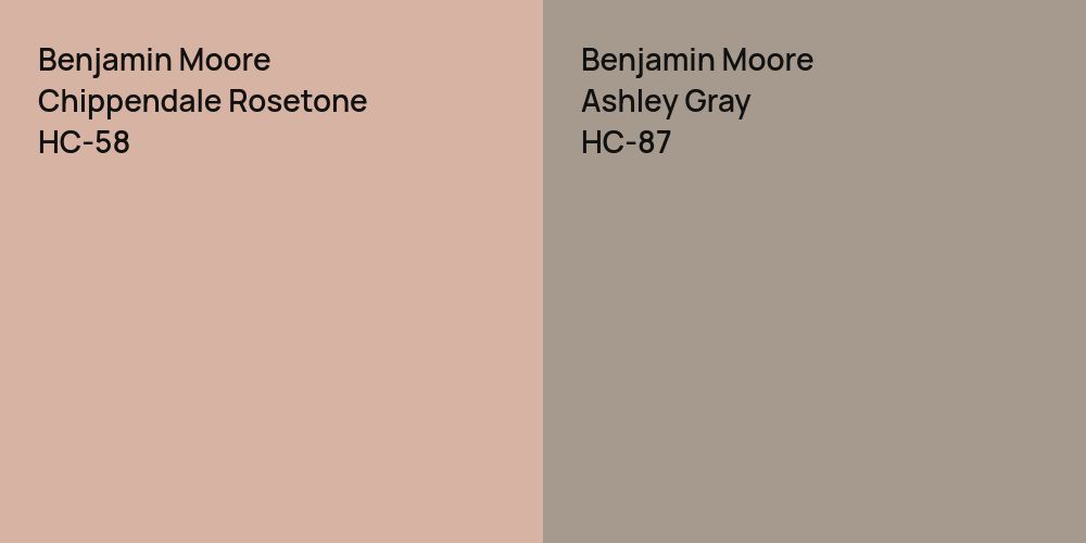 Benjamin Moore Chippendale Rosetone vs. Benjamin Moore Ashley Gray