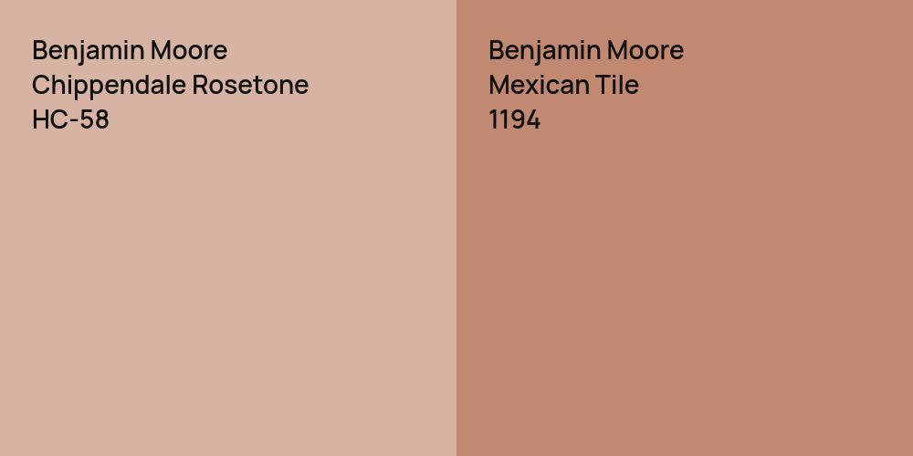 Benjamin Moore Chippendale Rosetone vs. Benjamin Moore Mexican Tile