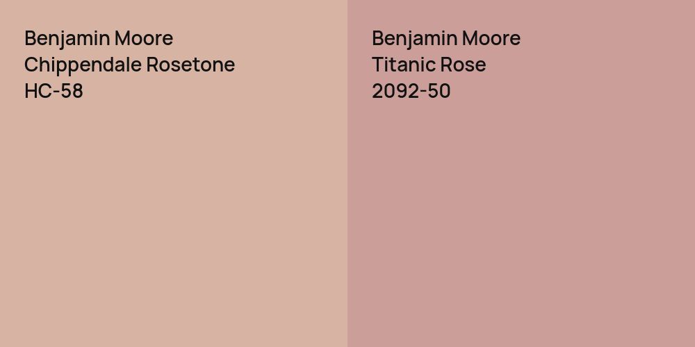 Benjamin Moore Chippendale Rosetone vs. Benjamin Moore Titanic Rose