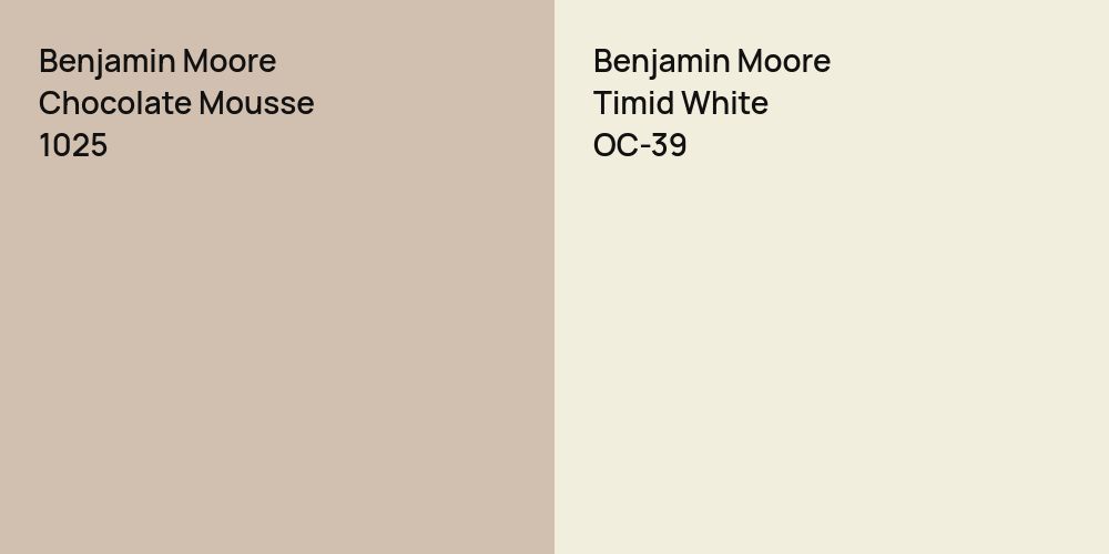 Benjamin Moore Chocolate Mousse vs. Benjamin Moore Timid White