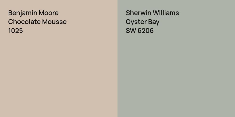 Benjamin Moore Chocolate Mousse vs. Sherwin Williams Oyster Bay