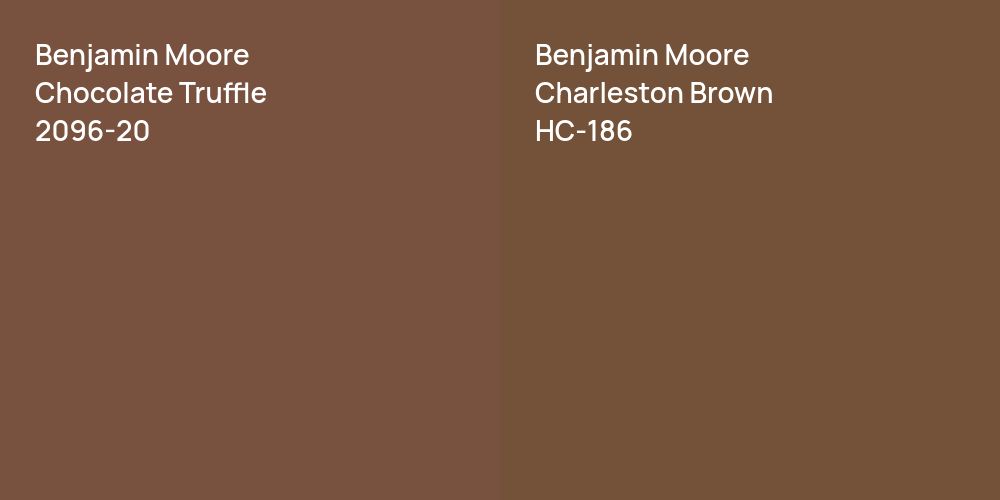 Benjamin Moore Chocolate Truffle vs. Benjamin Moore Charleston Brown