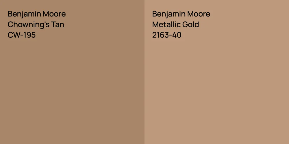 Benjamin Moore Chowning's Tan vs. Benjamin Moore Metallic Gold