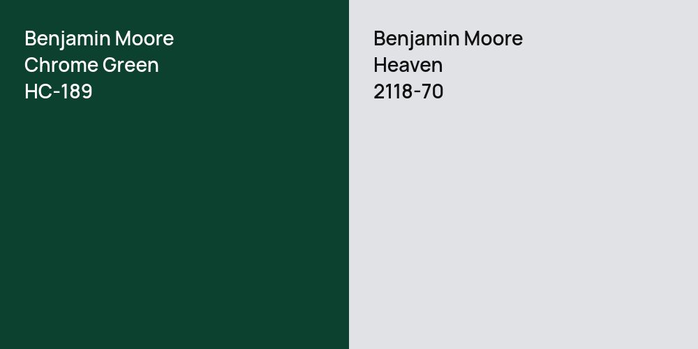 Benjamin Moore Chrome Green vs. Benjamin Moore Heaven