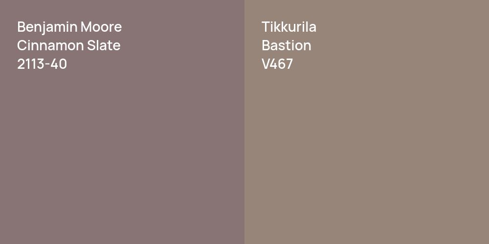 Benjamin Moore Cinnamon Slate vs. Tikkurila Bastion