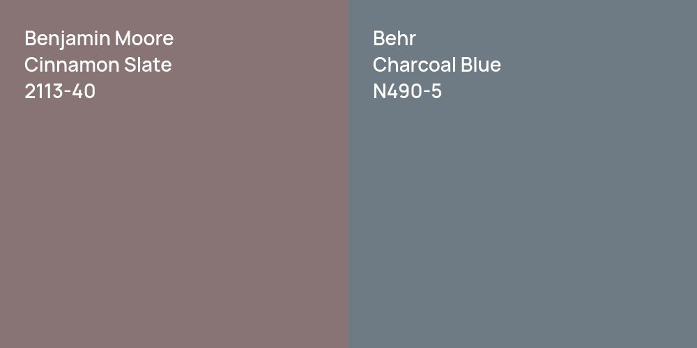 Benjamin Moore Cinnamon Slate vs. Behr Charcoal Blue