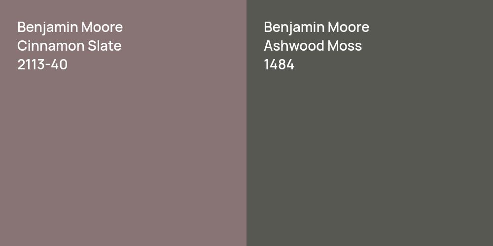 Benjamin Moore Cinnamon Slate vs. Benjamin Moore Ashwood Moss