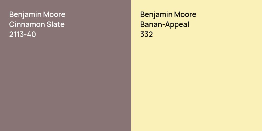 Benjamin Moore Cinnamon Slate vs. Benjamin Moore Banan-Appeal