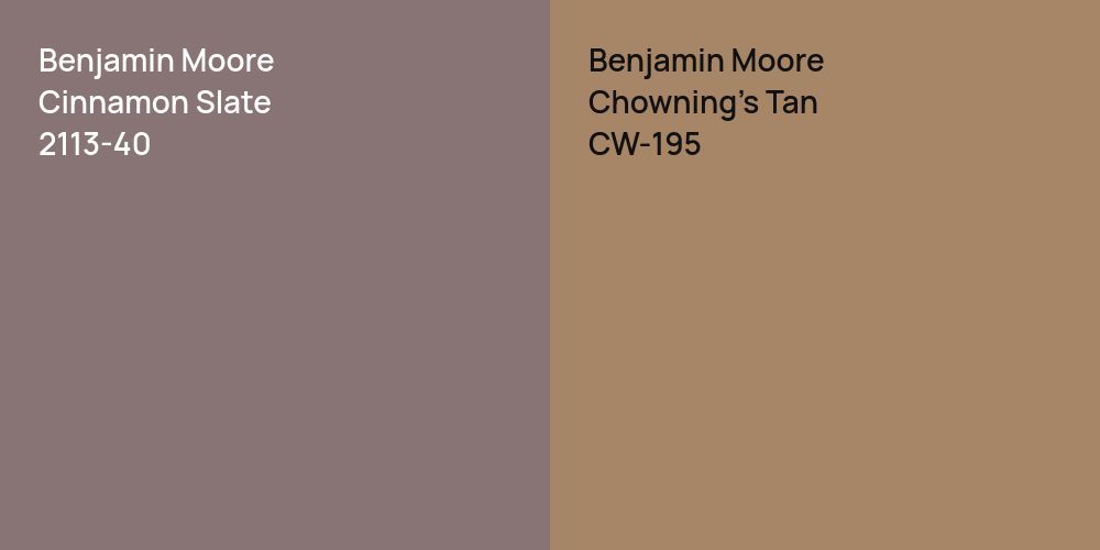 Benjamin Moore Cinnamon Slate vs. Benjamin Moore Chowning's Tan