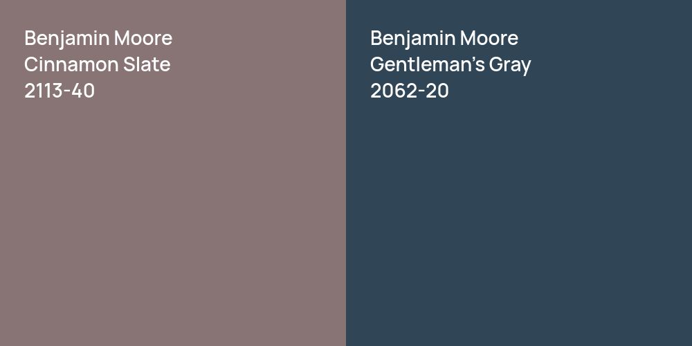 Benjamin Moore Cinnamon Slate vs. Benjamin Moore Gentleman's Gray