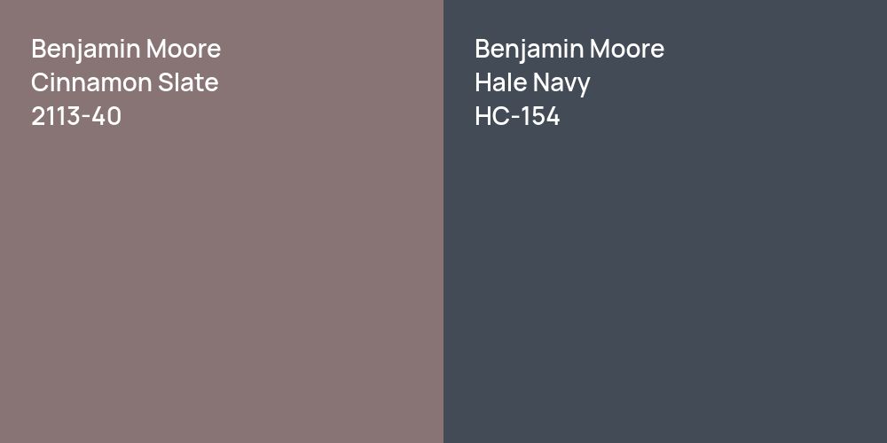 Benjamin Moore Cinnamon Slate vs. Benjamin Moore Hale Navy