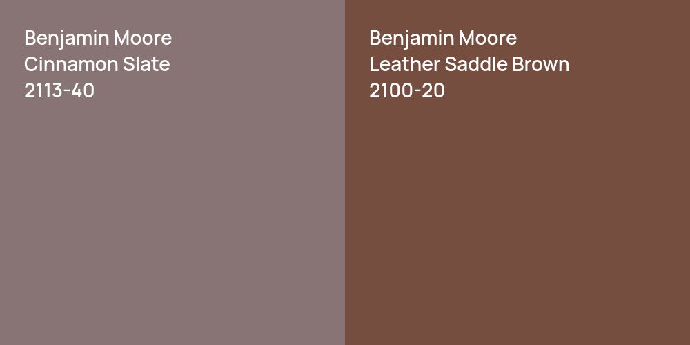 Benjamin Moore Cinnamon Slate vs. Benjamin Moore Leather Saddle Brown