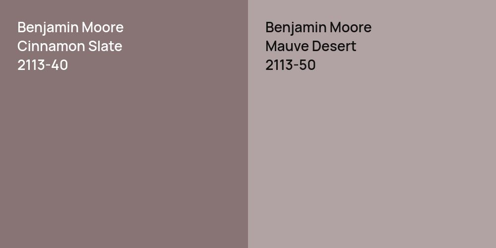 Benjamin Moore Cinnamon Slate vs. Benjamin Moore Mauve Desert