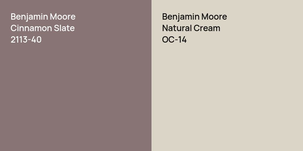 Benjamin Moore Cinnamon Slate vs. Benjamin Moore Natural Cream